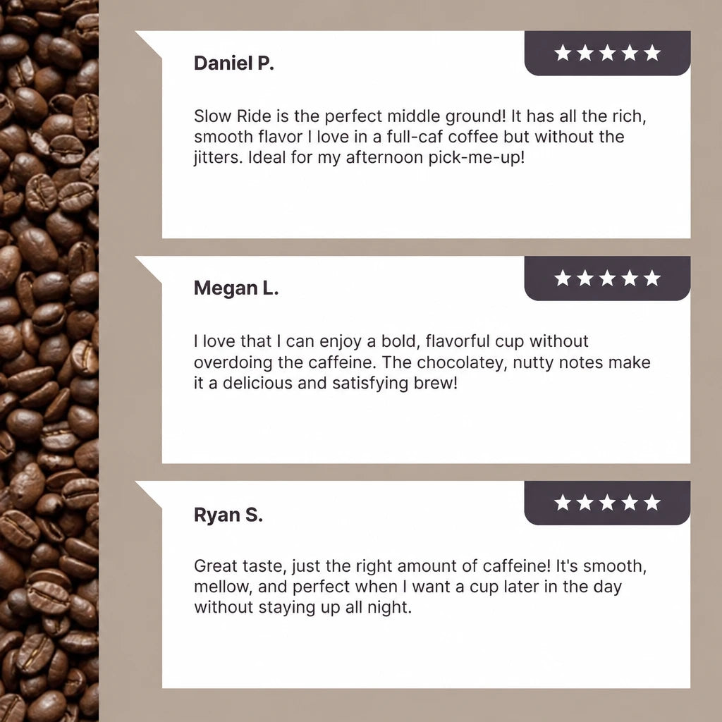 Half Caff Slow Ride | Change the purple in image 4 to match the taupe in image 1.